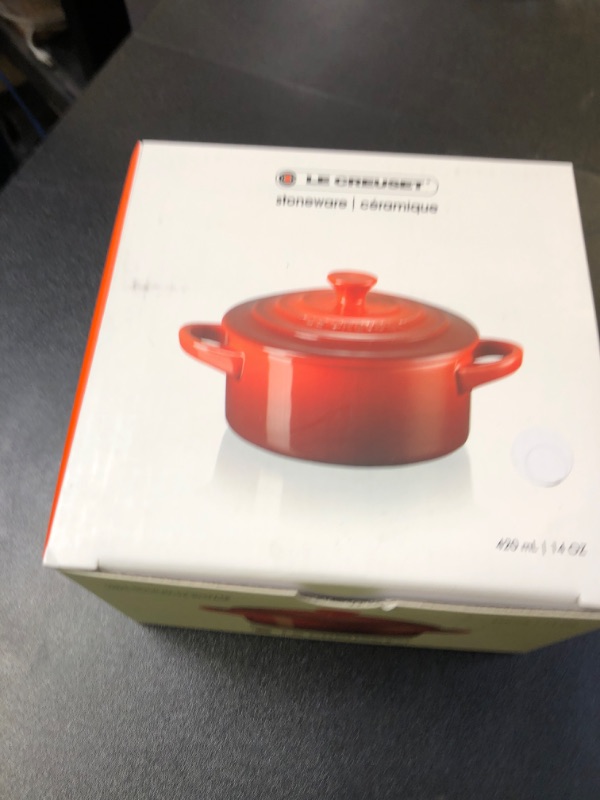 Photo 1 of Le Creuset Stoneware Mini Round Cocotte, 14 oz., White