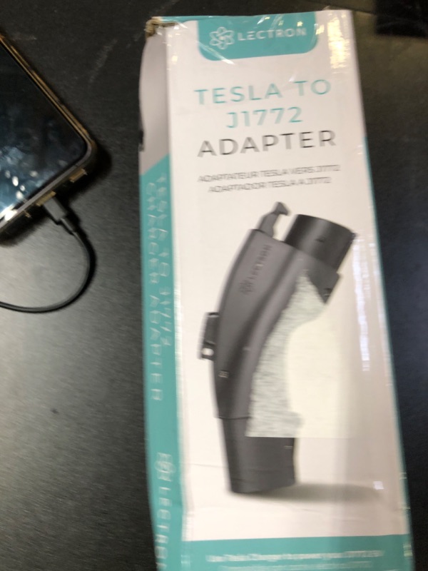 Photo 1 of Lectron Tesla to J1772 EV Charging Adapter – NACS Converter, 48 Amp & 250V, Compatible with Tesla High Powered Connectors, Destination Chargers & Mobile Connectors for J1772 Electric Vehicles (Black)