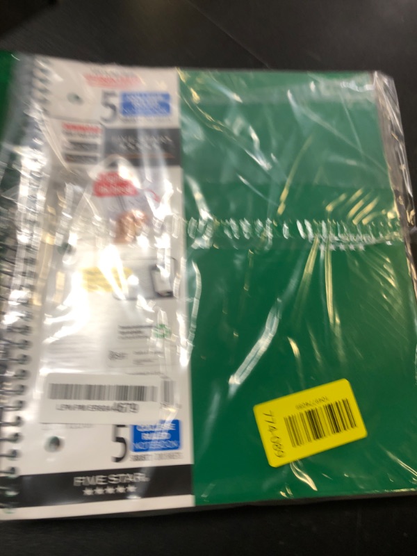 Photo 1 of Five Star Spiral Notebook + Study App, 5 Subject, College Ruled Paper, 8-1/2" x 11", 200 Sheets, Fights Ink Bleed, Water Resistant Cover, Forest Green (72079)