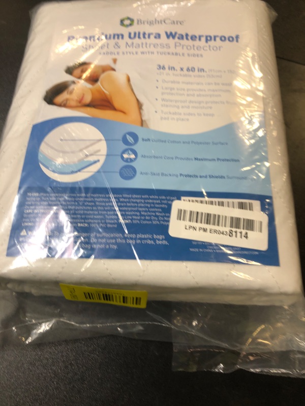 Photo 1 of Soft Large Absorbent Waterproof Bed Pad with Tuckable Sides (36 x 60 Inch) - Washable 300x for XL Tuck in Underpad Incontinence Protection for Adult, Child, or Pet