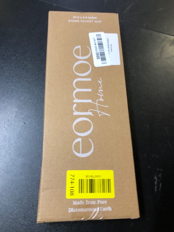 Photo 1 of Eormoe Stone Faucet Mat for Kitchen Sink – Diatomite Drying Stone Mat & Sink Protector, Prevent Moisture – Sink Splash Guard Water-Absorbing Stone Tray for Bathroom Counter [Light Grey,23.6" x 3.9"]