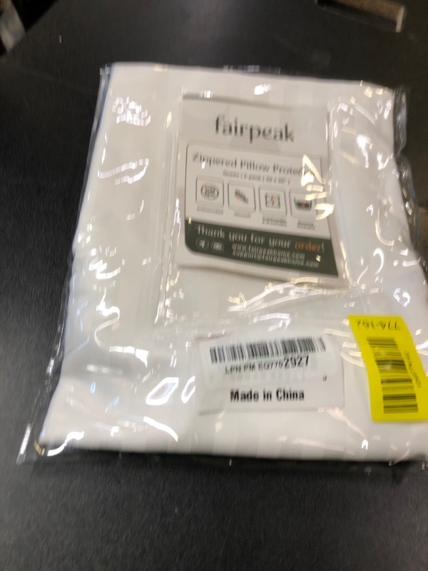 Photo 1 of Fairpeak Pillow Covers Bed Pillow Protectors with Zipper, Pillow Cases, Luxury Hotel Quality, Breathable, Soft, Machine Washable, Queen Size, 20 x 30, 2 Pack