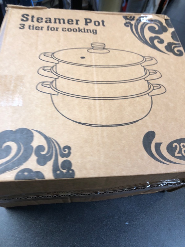 Photo 1 of Steamer for Cooking, 5.0 Quarts Stainless Steel Steamer Pot, 3-Tier Food Steam Pots with Lid for Cooking Vegetables, Seafood, Soups, Stews and Pasta, 11 x 8.9 inch