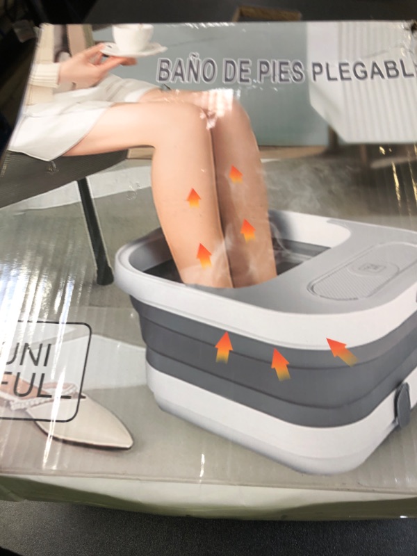 Photo 1 of UNIFULL Collapsible Foot Spa Bath with Heat and Massage Rollers, Bubble, Foot Pedicure Kit, Temperature Control, Red Light, Pedicure Foot Spa, Foot Bath