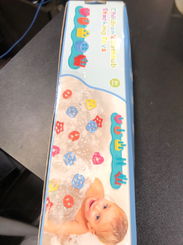 Photo 1 of Baby Bath Toys, Mold Free Silcone Shape Sorting & Stacking Bath Toy Set with 20 Textured Floating Pieces, No Hole Design, Silicone Color & Shape Sorter for Toddler Early Learning Bathtub Fun