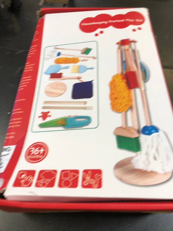 Photo 1 of Kids Cleaning Set with Electric Vacuum Cleaners, Wooden Pretend Play Housekeeping Set, Toddler Cleaning Toys for Girls Boys Age 3+