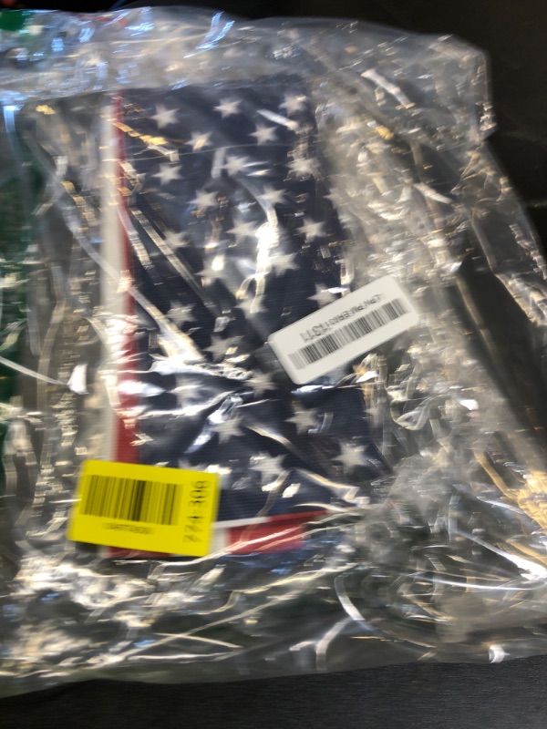 Photo 1 of TOPFLAGS Garden Flag Stand with American Flag Garden Flag Metal Yard Flag Holder Pole Stake Small Flag Stands for Garden Flags 12 x 18 with Clips and Stopper
