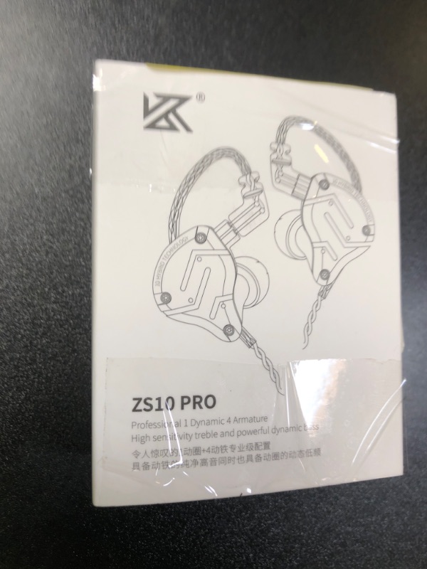 Photo 1 of Linsoul KZ ZS10 Pro, 4BA+1DD 5 Driver in Ear Monitor, HiFi Wired Earbuds, Gaming Earbuds, Hybrid IEM Earphones with Stainless Steel Faceplate, Detachable Cable for Musician(Without Mic, Black)
