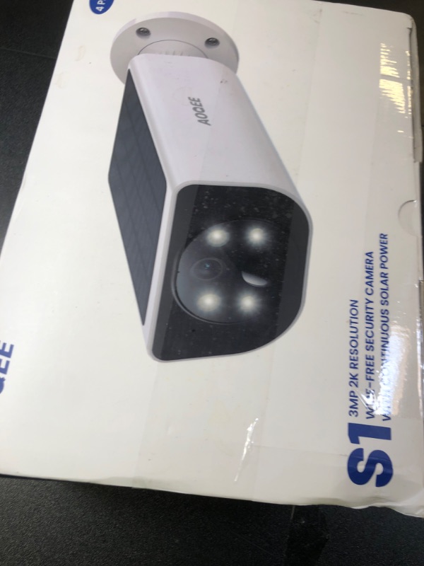 Photo 1 of AOQEE Cameras for Home Security-2.4GHz Wireless Security Camera Outdoor with AI Motion Detection & Siren, Non-Stop Solar Powered Charging, 2K Color Night Vision, SD/Cloud Storage, Waterproof, S1 4P