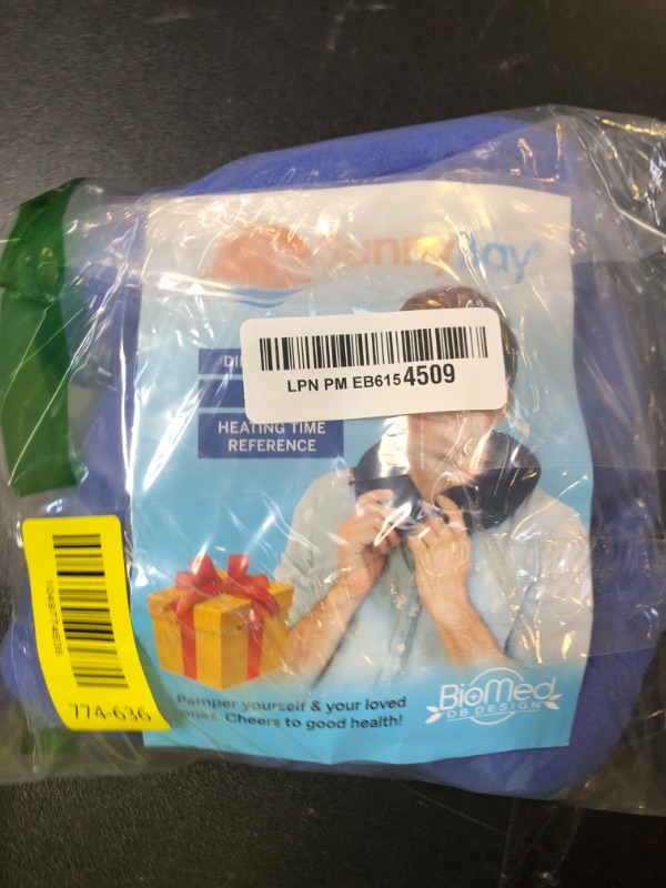 Photo 1 of SunnyBay Microwave Heating Pad, Microwavable Heated Neck and Shoulder Wrap, Hands-Free Weighted Moist Hot or Cool Pack, Soft Fleece Cover and Flaxseed Filling, 26 Inch Length, SkyBlue