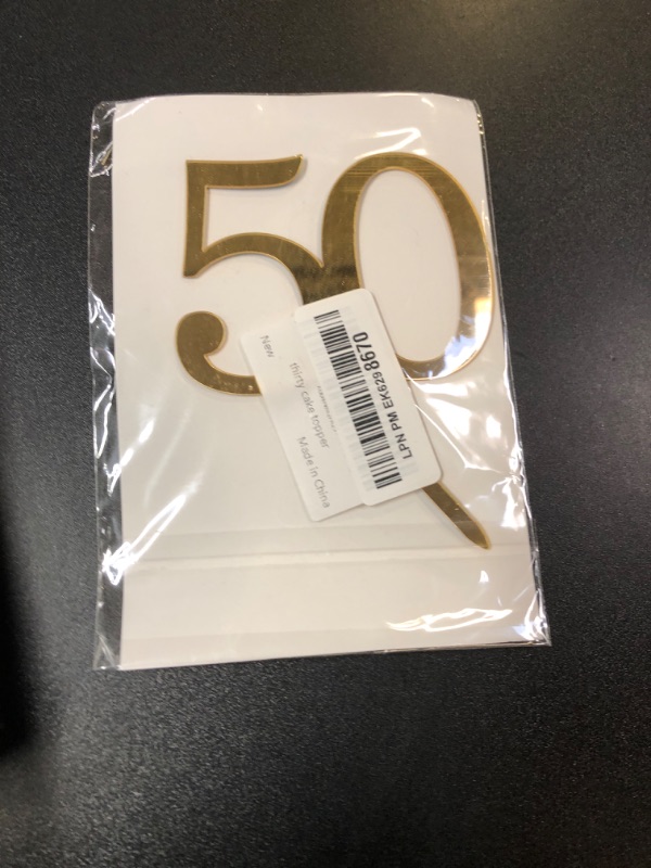 Photo 1 of Acrylic Fifty Cake Topper,50th Birthday Cake Toppers,50th Anniversary Party Decorations Supplies,Cheers to 50 Years Birthday Party Decorations