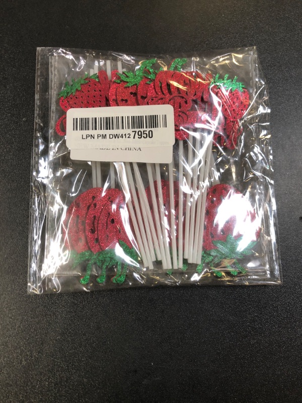 Photo 1 of 24pcs Oh Baby Cupcake Toppers - Strawberry Cupcake Toppers Strawberry Cake Decorations Strawberry Baby Shower Decorations Berry Sweet Baby Shower Decorations