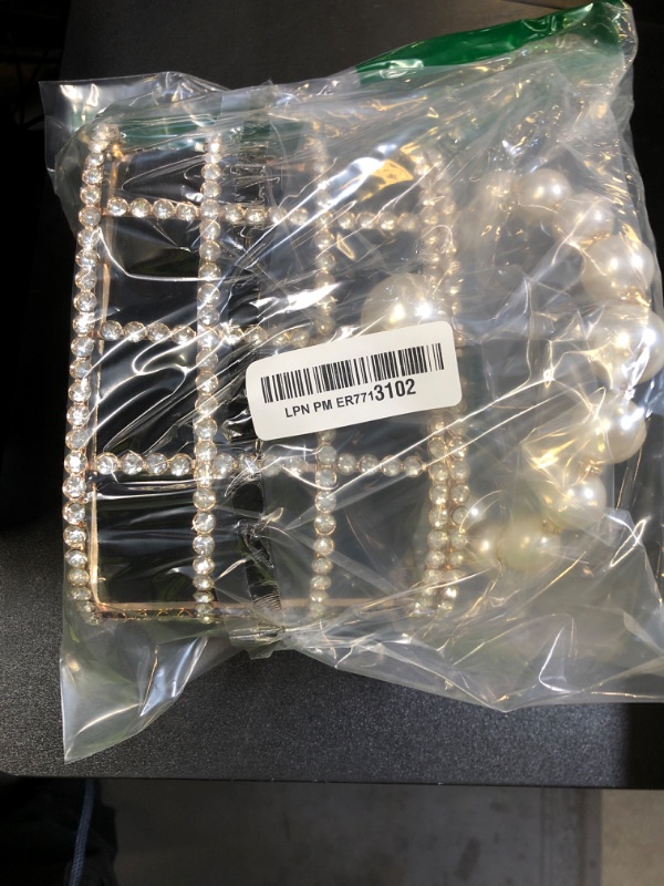 Photo 1 of CARIEDO Evening Handbag Women Clutch Purses with Pearl Diamonds for Wedding Prom Birthday Party Dinner Accessories (Black)