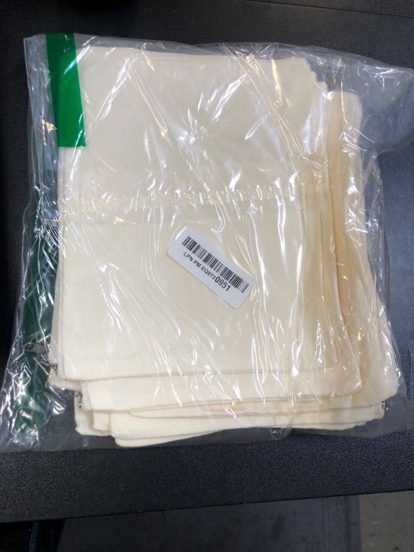 Photo 1 of 16 Pack Canvas Blank Cosmetics Bags Plain Zipper Makeup Pouch Sublimation DIY Craft Multipurpose Toiletry Bag for Makeup Travel Cosmetic Stationary Storage(L,Beige)