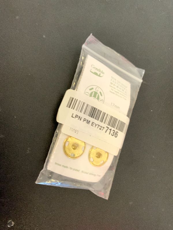 Photo 1 of Sew on Snap Buttons Metal Fastener Buttons for Sewing Clothing, Standard 100 by Oeko-Tex, 12 Sets, Gold (17mm 11/16")