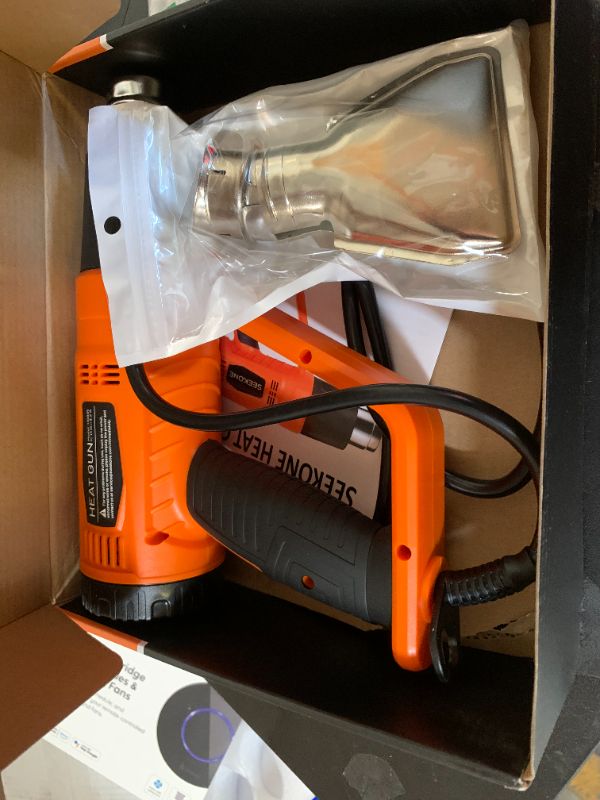 Photo 1 of SEEKONE Heat Gun 1800W Heavy Duty Fast Heat Hot Air Gun Kit with 752?&1112??400?-600?? Dual-Temperature Settings and 4 Nozzles with Overheat Protection for Crafts, Shrinking PVC, Stripping Paint