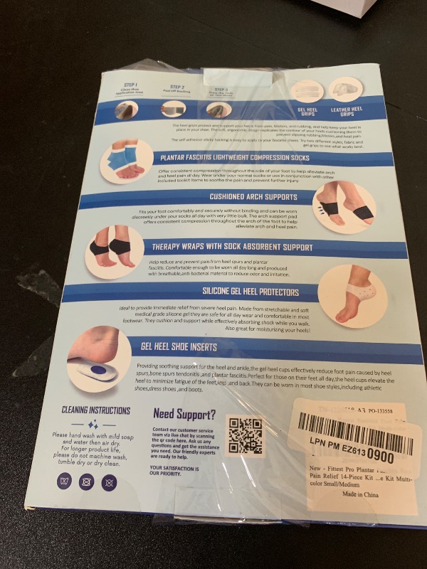 Photo 1 of Plantar Fasciitis Foot Pain Relief 14-Piece Kit – Premium Planter Fasciitis Support, Gel Heel Spur & Therapy Wraps, Compression Socks, Foot Sleeves, Arch Supports, Heel Cushion Inserts & Grips