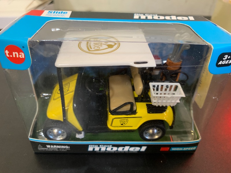 Photo 1 of Kisangel Alloy Golf Cart Model Ornament Mini Golf Buggy Desktop Carts Cart Figurines Cart Car Model Cart Cart Decor Cart Yellow