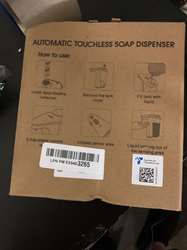 Photo 1 of PZOTRUF Automatic Soap Dispenser, Touchless Dish Soap Dispenser 17oz/500ml with Infrared Sensor, 5 Adjustable Soap Levels, Liquid Dispenser for Bathroom Kitchen (Silver)