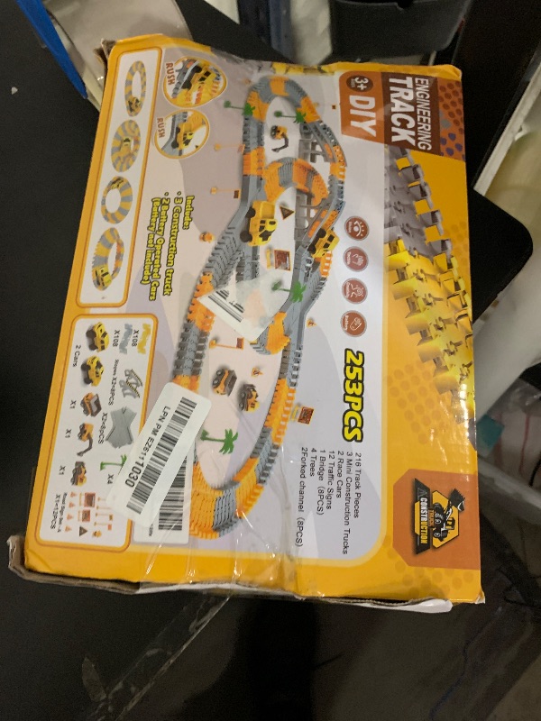 Photo 1 of Kids Toys 253 PCS Construction Race Tracks Toy for 3 4 5 6 7 8 Year Old Boys Girls, 5 PCS Construction Truck Car and Flexible Track Play Set Create A Engineering Road Games Toddler Toys Birthday Gifts