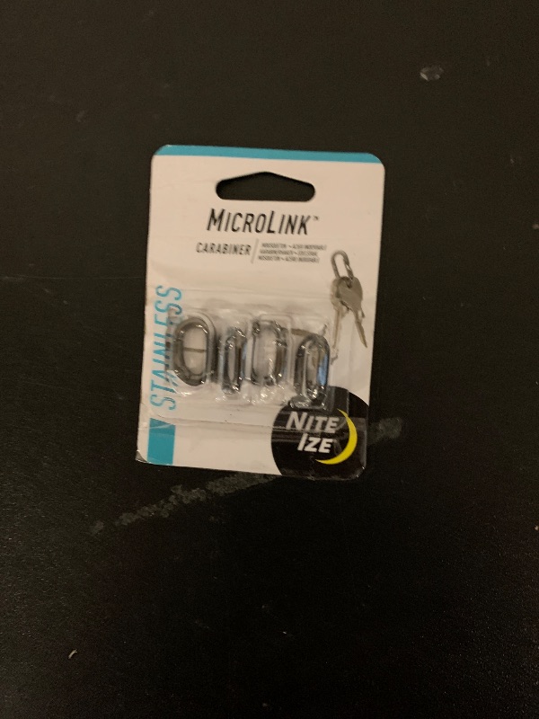 Photo 1 of Nite Ize MicroLink Carabiner, Stainless Steel Mini Key Rings for Keys Fobs MultiTools and More, 4 Pack