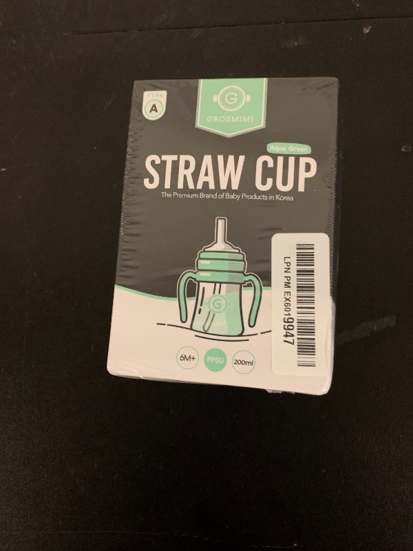 Photo 1 of GROSMIMI Spill Proof no Spill Magic Sippy Cup with Straw with Handle for Baby and Toddlers, Customizable, PPSU, BPA Free 6 oz (Aqua Green)