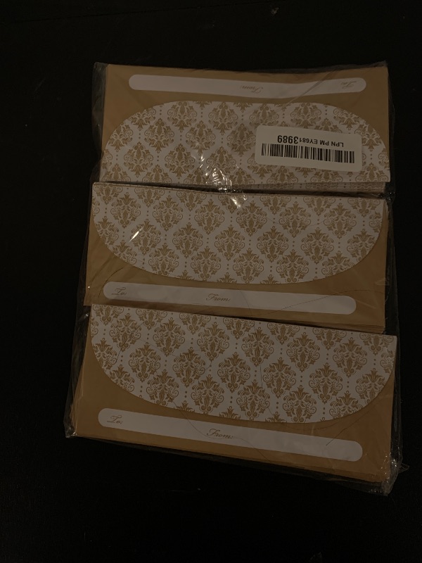 Photo 1 of XXINMOH 100 Pack Gold Money Envelopes for Cash Gifts (7x3 Inch), Fancy Decorative Design Money Holder for Christmas, Birthday, Graduations, Weddings, Small Money Saving Envelopes, Bulk Value Pack