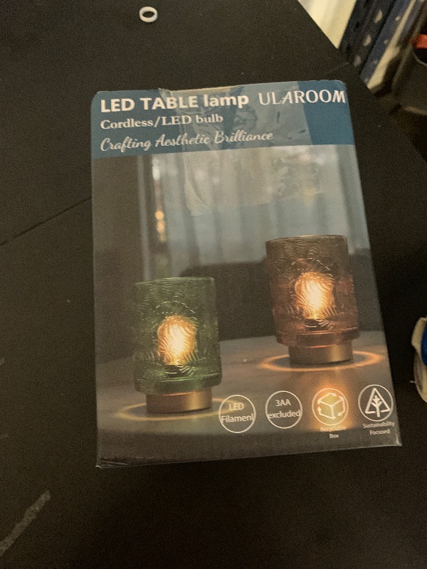 Photo 1 of ULAROOM Small Battery Operated Lamp-Portable Cordless Table Lamp with LED Bulb for New Home Decor Gift,Wireless Battery Powered Desk Lamp for Bedroom Living Room Decor Aesthetic Golden Amber
