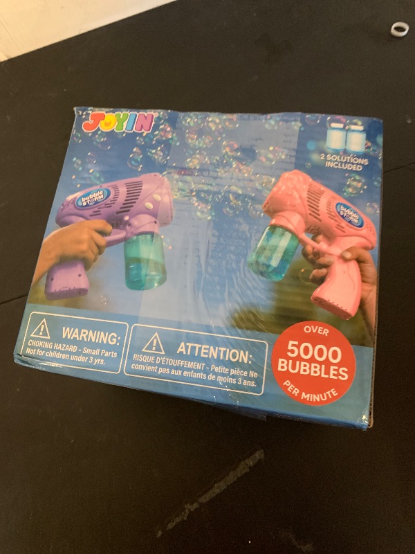 Photo 1 of JOYIN 2 Bubble Guns with 2 Bottles Refill Solution, Bubble Machine Gun for Kids, Toddlers, Party Favors, Summer, Outdoors Activity, Wedding, Easter, Birthday Gift