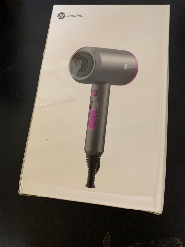 Photo 1 of slopehill Professional Ionic Hair Dryer, Powerful 1800W Fast Drying Low Noise Blow Dryer with 2 Concentrator Nozzle 1 Diffuser Attachments for Home Salon Travel