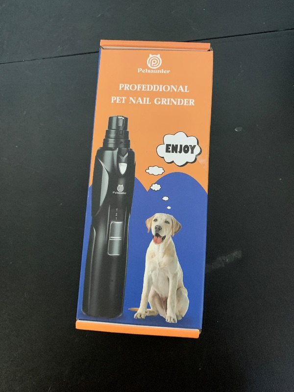 Photo 1 of Petsaunter Dog Nail Grinder, 2-Speed and LED Light, Touch-Switch, TypeC, Quiet and Low-Vibration Dog Nail Trimmers, and 3 Ports for Large Dogs, Medium, Small Dogs Cats Pets with Hard or Thick Nail