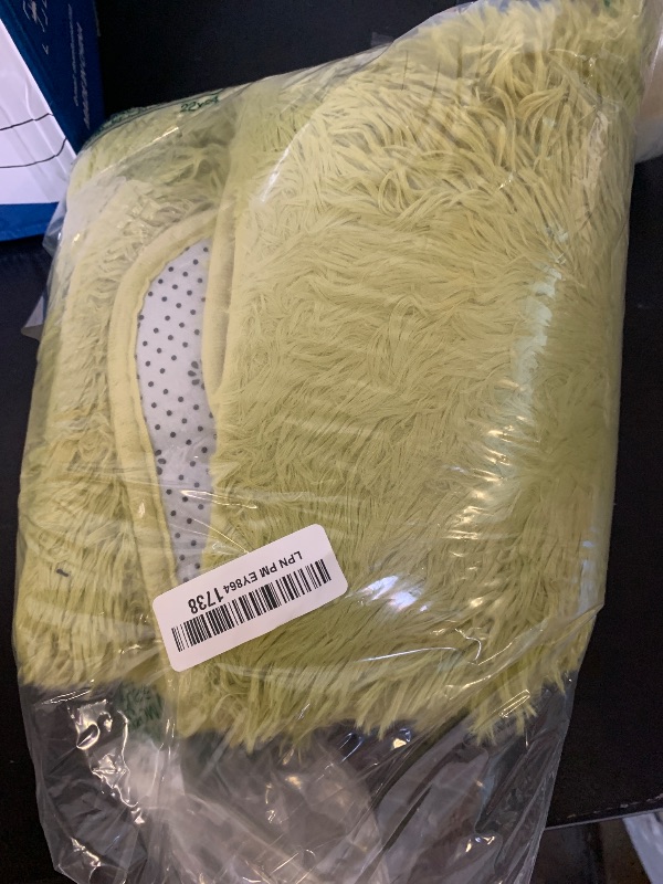 Photo 1 of Merelax Modern Soft Fluffy Shaggy Rug for Bedroom Livingroom Small Chair Decor Rugs Feet Floor mats , Non-Slip Plush Furry Fur Area Rugs Comfy Nursery Accent Floor Carpet 2 X 3 Feet, Green