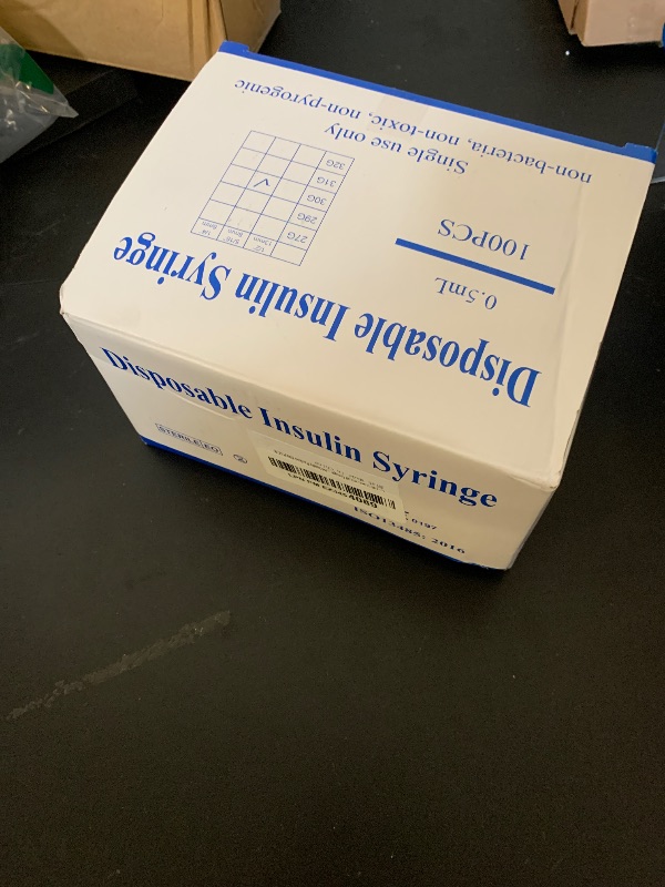 Photo 1 of U-100 0.5cc/ml 30 Gauge 5/16" Syringe, Individually Packed 100 PACK