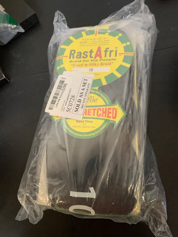 Photo 1 of RastAfri Pre-Stretched Silky Braiding Hair (5 Single Packs, #1B)