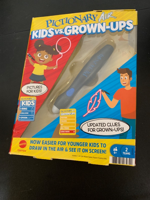 Photo 1 of Mattel Games ?Pictionary Air Kids Vs. Grown-Ups Family Game for Game Night with Light Pen and Clue Cards, Connect to Smart Devices