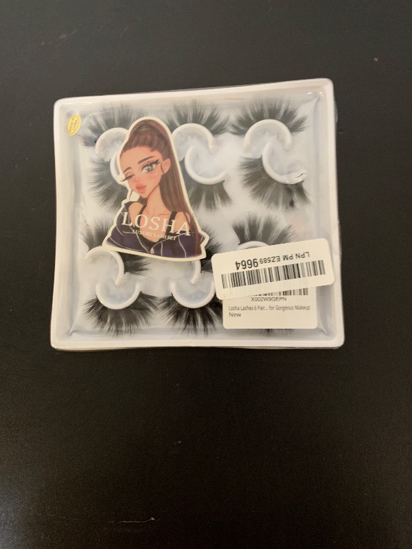 Photo 1 of Losha Lashes 6 Pairs Fluffy False Eyelashes for Women 20mm Long Dramatic Faux Mink Strip 5D Lashes Pack for Gorgeous Makeup