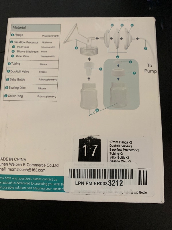 Photo 1 of Momstouch Pump Parts Compatible with Spectra S1/S2/9 Plus, Not Original Accessories, Full Set Replacements Include 17mm Flange, Duckbill Valve, Backflow Protector, Tubing and Bottle