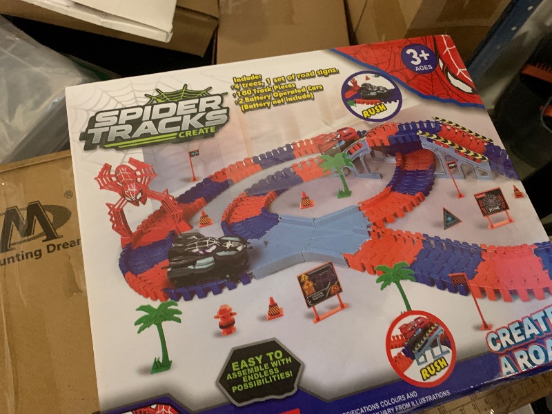 Photo 1 of Spider Tracks Car Toys for Boys Ages 3-8, 2 Spider Cars & 212PCS Flexible Race Track, STEM Building Toy Gift for 3 4 5 6 7 8 Year Old Kids