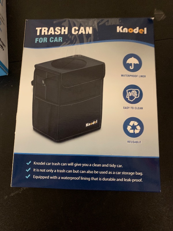 Photo 1 of K KNODEL 2 Gallon Black Leak-Proof Waterproof Car Trash Can with Lid