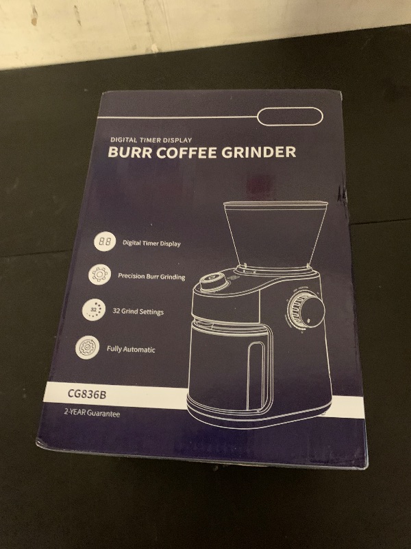 Photo 1 of SHARDOR Burr Coffee Grinder, Electric Grinder with 32 Precision Grind Settings, 40-Second Adjustable Timer, and Chamber Cleaning Function for Home Brewing