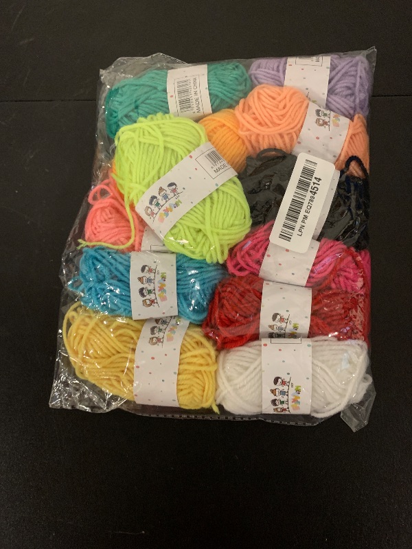 Photo 1 of MIDELONG Acrylic Wool Knitting & Crochet Yarn, Soft DIY Craft Kit for Adults - 12 Colors (Random)