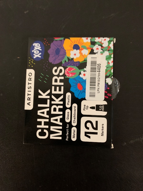 Photo 1 of ARTISTRO 12 Liquid Chalk Fine Tip Markers Pre-Activated, Erasable Markers for Glass, Signs, Windows, Cars, Chalkboard Paint Pens with White Chalk for Kids & Adults