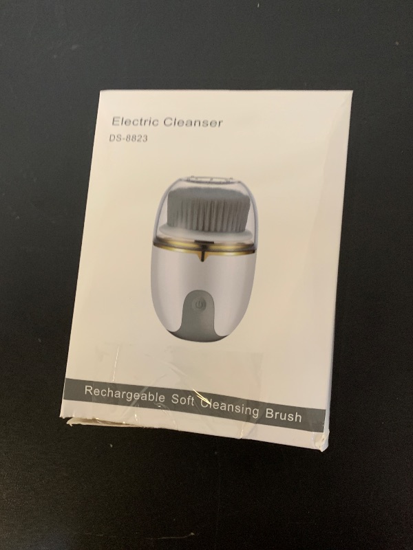 Photo 1 of Face Scrubber Facial Cleansing Brush - Electric Waterproof Spin Exfoliator with 3 Cleanser Heads and 2 Speeds for Gentle Exfoliating & Deep Cleansing (White)
