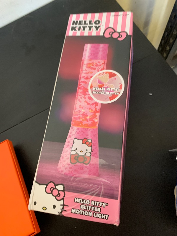 Photo 1 of Ukonic Sanrio Hello Kitty Glitter Motion Mood Light | Nightstand Table Lamp for Bedroom, Desk | 12 Inches Tall