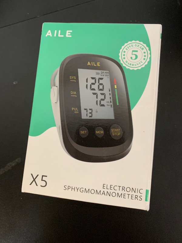 Photo 1 of AILE Blood Pressure Monitor, Blood Pressure Machine Upper Arm Large Cuff(8.7"-16.5" Adjustable),Automatic high Blood Pressure Cuff for Home use (Black)