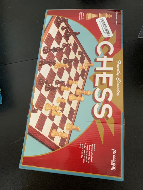 Photo 1 of Family Classics Chess by Pressman - with Folding Board and Full Size Chess Pieces