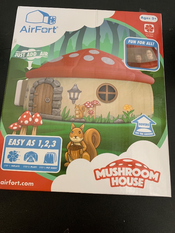 Photo 1 of The Original Patented AirFort - Build A Fort in 30 Seconds, Inflatable Fort for Kids, Play Tent for 3-14 Years, A Playhouse Where Imagination Runs Wild, Fan not Included (Mushroom House)