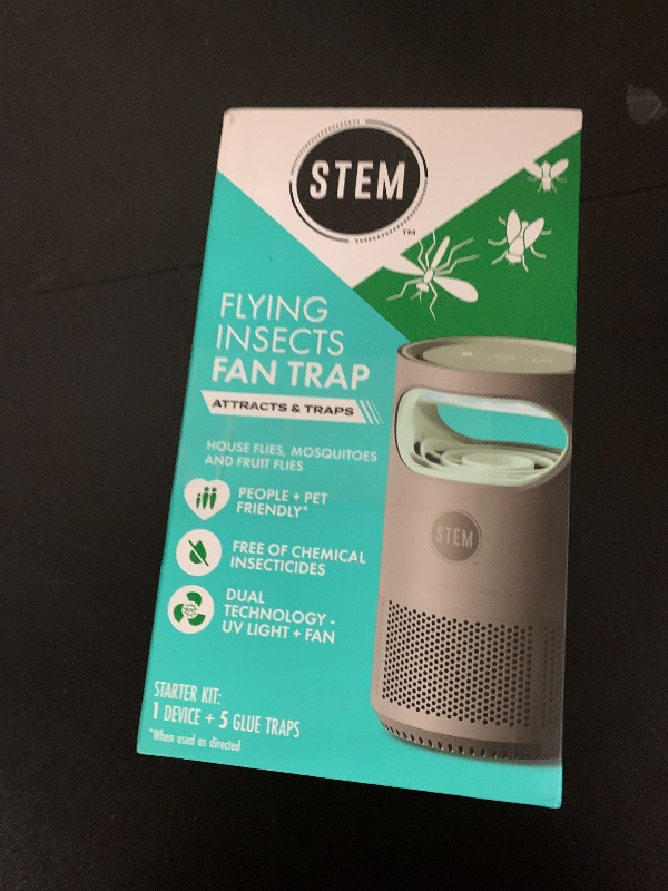 Photo 1 of STEM Flying Insect Fan Trap for Indoor Bug Control, Attracts Mosquitoes, Fruit Flies, and House Flies, Plug-in Fan with UV Light, Starter Kit Includes 1 Device and 5 Glue Traps