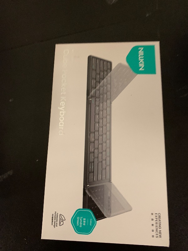 Photo 1 of Nillkin Foldable Travel Keyboard with Touchpad & Number Pad, Bluetooth Wireless Portable Folding Full Size Keyboard with Trackpad for PC Laptop iPad Tablets Smartphone, Silicone Leather Cover, Green