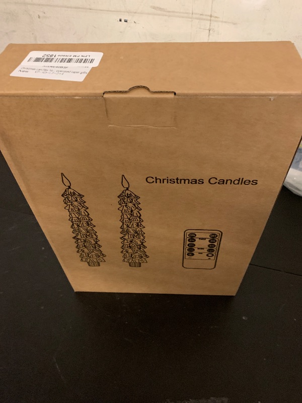 Photo 1 of Flameless Candles with Remote – 4 Pack Christmas Tree Candles, Battery Operated Snowy Tree Design, 3D Flickering Flame, Safe Holiday Home Decor for Christmas Decorations & Gifts